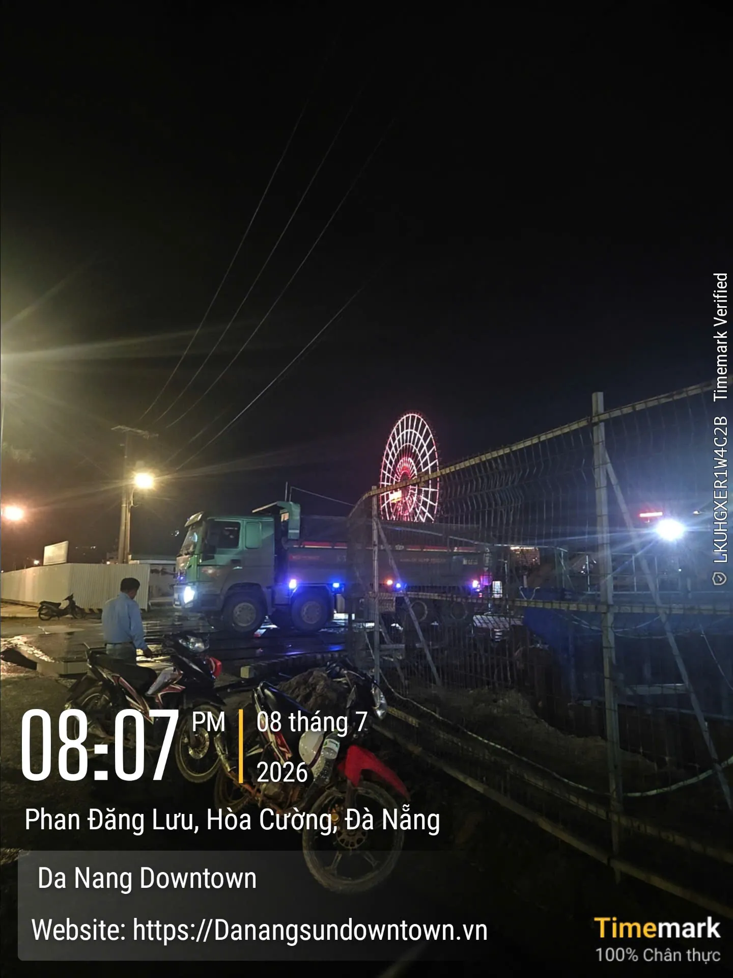 Công trường Đà Nẵng Downtown ban đêm tháng 07/2026