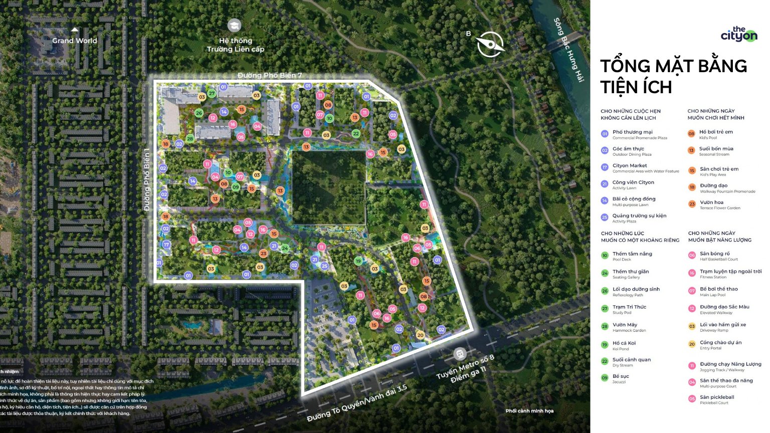 Tổng mặt bằng tiện ích The CityOn: thể thao, vui chơi, thư giãn và kết nối cộng đồng
