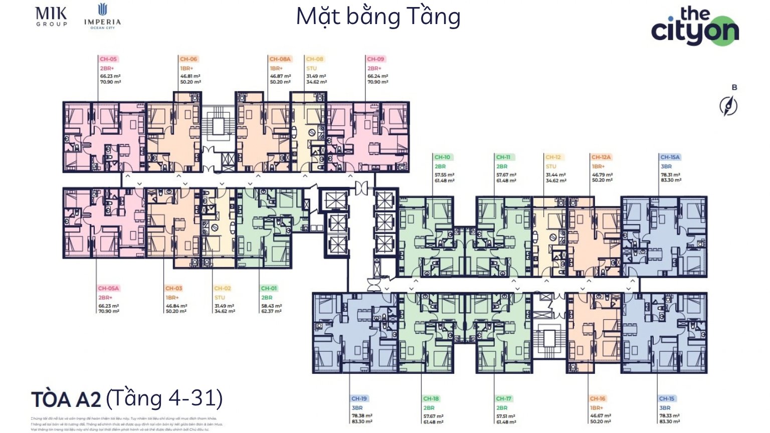 Mặt bằng tòa A2 — Tầng 4 – 31