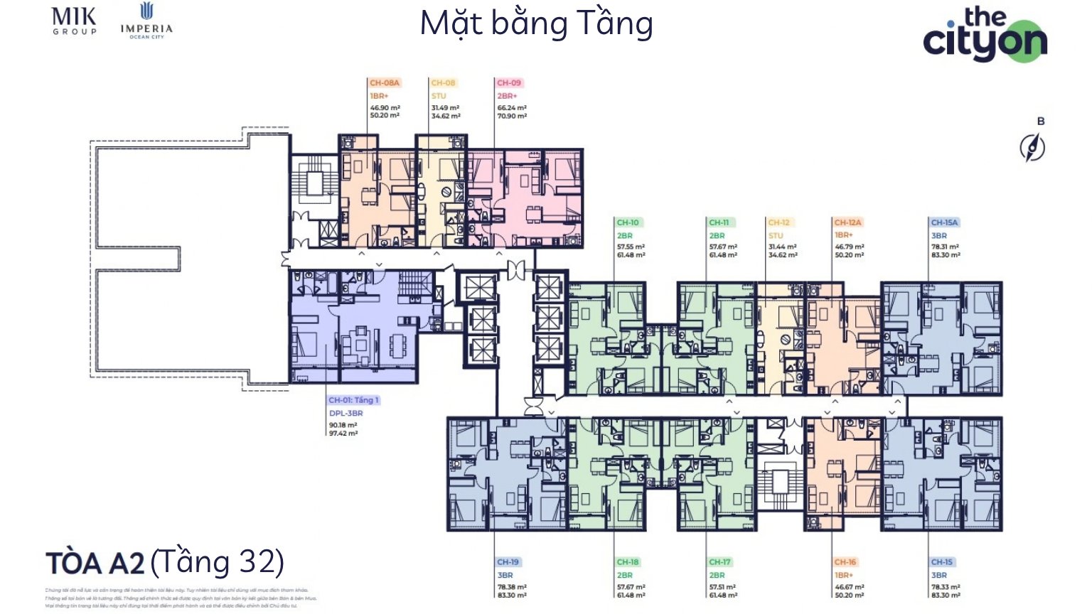 Mặt bằng tòa A2 — Tầng 32