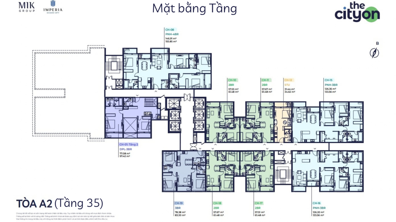 Mặt bằng tòa A2 — Tầng 35